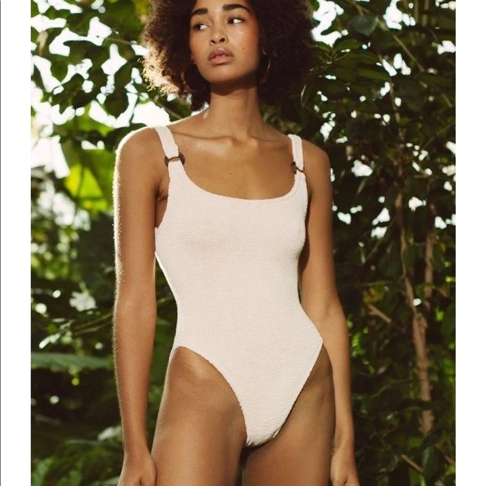 Hunza G Cream One Piece Swimsuit